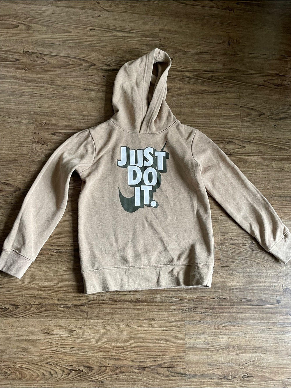 Nike boys tan & green hoodie